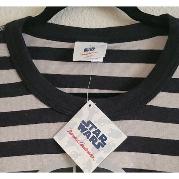 Hanna Anderson X Star Wars Darth Vader  Men Long Sleeve Shirt Stripe Size L NWT - Picture 2 of 9